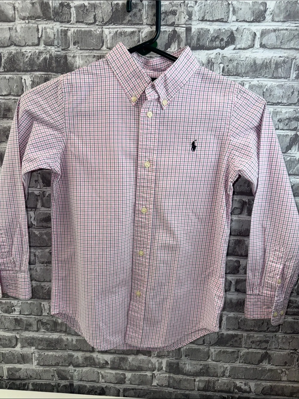 Ralph Lauren Boys Pink & Blue Micro-Check Button-Down Shirt